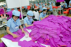 Đa số lao động ngành dệt may hưởng lương cao hơn lương tối thiểu vùng. (Ảnh minh họa: TTXVN)