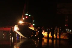 Hiện trường vụ tai nạn. (Ảnh: Đạt Vũ/Vietnam+).