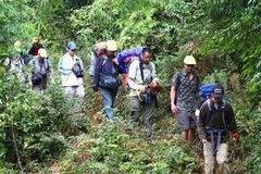 Du khách trên hành trình khám phá Fansipan. Ảnh minh họa. (Ảnh: Phương Hoa/TTXVN)