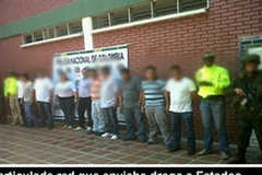 Một nhóm đối tượng buôn lậu ma túy ở Columbia bị bắt giữ. (Nguồn: Cảnh sát Colombia).