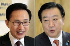 Tổng thống Hàn Lee Myung-bak và Thủ tướng Nhật Yoshihiko Noda (Nguồn: Reuters).