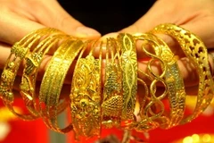  Cửa hàng vàng ở Lianyungang , tỉnh Giang Tô, Trung Quốc. Ảnh minh họa (Nguồn: THX/TTXVN)