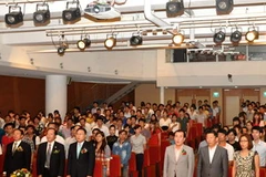 Buổi gặp mặt có sự tham dự của đông đảo của lao động Việt ở thành phố Cheonan. (Ảnh: Việt Cường/Vietnam+)