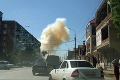 Hiện trường vụ nổ bom hôm 20/5 ở Dagestan. (Nguồn: rt.com)