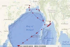 Vị trí cuối cùng của tàu Saigon Queen trước khi mất liên lạc.(Nguồn: Exactearth). 