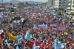 Quang cảnh cuộc míttinh bế mạc hội nghị. (Nguồn: ABI)