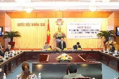 Họp báo triển khai thực hiện việc lấy ý kiến nhân dân về Dự thảo sửa đổi Hiến pháp năm 1992. (Ảnh: Dương Giang/TTXVN)