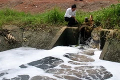 Cống xả thải của Sonadezi Long Thành thời điểm bị phát hiện. (Nguồn: monre.gov.vn).