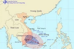 Đường đi của cơn bão. (Nguồn: nchmf.gov.vn)
