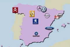 Bản đồ các nhà máy ôtô tại Tây Ban Nha. (Nguồn: Diariomotor)