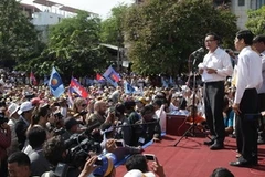 Cuộc biểu tình hòa bình của CNRP. (Nguồn: THX/TTXVN)