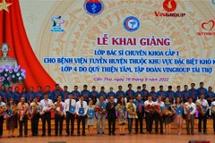 Lễ khai giảng lớp đào tạo bác sỹ chuyên khoa cấp I thuộc “Dự án thí điểm bác sỹ trẻ tình nguyện về vùng khó khăn” tại Trường Đại học Y Dược Cần Thơ ngày 19/8/2022. (Ảnh: Ánh Tuyết/TTXVN)
