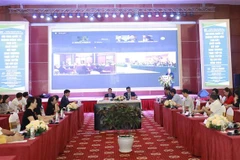 Hội nghị quốc tế ngành nông sản trái cây xuất khẩu kết hợp giao thương trực tiếp và trực tuyến tại Lào Cai năm 2022. (Ảnh: Hương Thu/TTXVN)