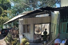 Căn nhà bị đối tượng Hậu phóng hỏa gây ra cái chết của 2 chị em. (Nguồn: thanhnien.vn)