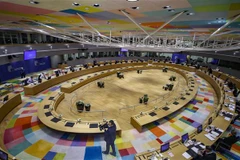 Toàn cảnh Hội nghị Thượng đỉnh bất thường EU về chiến dịch quân sự của Nga ở miền Đông Ukraine, tại Brussels, Bỉ ngày 24/2/2022. (Ảnh: AFP/TTXVN)