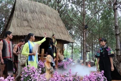 [Photo] Trình diễn áo dài và thời trang thổ cẩm Tây Nguyên