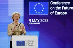 Chủ tịch Ủy ban châu Âu (EC) Ursula von der Leyen phát biểu tại lễ bế mạc Hội nghị Tương lai châu Âu ở Strasbourg (Pháp) ngày 9/5/2022. (Ảnh: AFP/TTXVN)