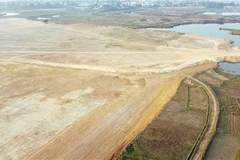 Khu vực xây dựng Trung tâm Logistics ICD tại thị trấn Hương Canh và xã Sơn Lôi, huyện Bình Xuyên, tỉnh Vĩnh Phúc. (Ảnh: Hoàng Hùng/TTXVN)