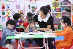 Một lớp học của 3 tuổi tại trường Mầm non 8-3, Lạng Sơn. (Ảnh: Anh Tuấn/TTXVN)