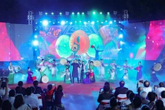 Tiết mục văn hóa, nghệ thuật đặc sắc chào mừng lễ kỷ niệm. (Ảnh: Thanh Tùng/TTXVN)