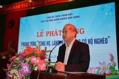 Phó Bí thư Thường trực Tỉnh ủy Thừa Thiên - Huế Phan Ngọc Thọ phát biểu tại buổi lễ. (Ảnh: Mai Trang/TTXVN)
