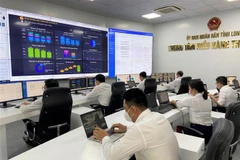 Trung tâm điều hành thông minh và Kho cơ sở dữ liệu dùng chung tỉnh Long An. (Ảnh: Đức Hạnh/TTXVN)