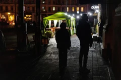 Thủ đô Kiev, Ukraine bị mất điện, ngày 10/11/2022. (Ảnh: AFP/TTXVN)