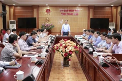 Ông Lê Đức Giang, Phó Chủ tịch Ủy ban Nhân dân tỉnh phát biểu tại Hội nghị. (Nguồn: Cổng thông tin điện tử Thanh Hóa)