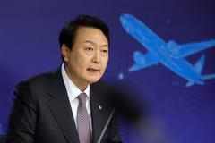Tổng thống Hàn Quốc Yoon Suk-yeol phát biểu tại Seoul ngày 23/11/2022. (Ảnh: Yonhap/TTXVN)