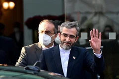 Trưởng đoàn đàm phán về khôi phục thỏa thuận hạt nhân của Iran Ali Bagheri Kani (phải) sau một cuộc họp ở Vienna, Áo, ngày 3/12/2021. (Ảnh: AFP/TTXVN)