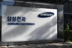 Biểu tượng Samsung tại trụ sở ở Seoul, Hàn Quốc. (Ảnh: AFP/TTXVN)