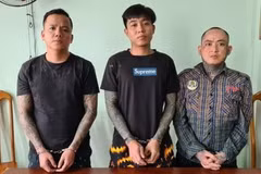 Đối tượng Trí "nhảm" cùng đồng bọn trong băng nhóm "áo cam" bị bắt giữ. (Nguồn: congan.com.vn)