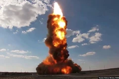 Một tên lửa của hệ thống phòng thủ tên lửa Nga được phóng tại thao trường quân sự Sary-Shagan ở Kazakhstan năm 2021. (Nguồn: TASS)