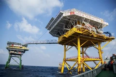 Nhà giàn DK1/2 tại cụm Phúc Tần. (Ảnh: Hồng Đạt/TTXVN)