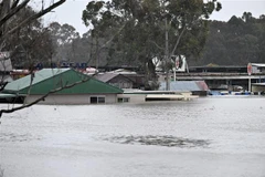Cảnh ngập lụt tại sau những trận mưa lớn khu vực ngoại ô Sydney, Australia. (Ảnh: AFP/TTXVN)