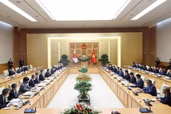 Quang cảnh hội đàm. (Ảnh: Dương Giang/TTXVN)
