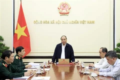  Các chiến sỹ Vùng 4 Hải quân tuần tra trên đảo Tốc Tan B, huyện Trường Sa, tỉnh Khánh Hoà. (Ảnh: Minh Đức/TTXVN)