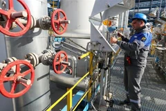 Trạm nén khí của một hệ thống đường ống dẫn khí ở Leningrad, Nga. (Ảnh: TASS/TTXVN)