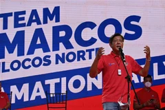 Ứng cử viên Ferdinand Marcos Jr phát biểu trong cuộc vận động tranh cử ở Laoag, Philippines, ngày 25/3/2022. (Ảnh: AFP/TTXVN)