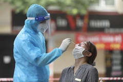 Nhân viên y tế lấy mẫu xét nghiệm COVID-19. Ảnh minh họa. (Ảnh: Minh Quyết/TTXVN)