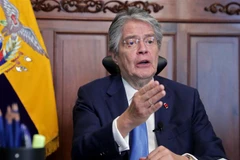 Tổng thống Ecuador Guillermo Lasso phát biểu tại Quito ngày 28/6/2022. (Ảnh: AFP/TTXVN)