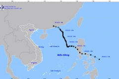  Dự báo vùng áp thấp tiếp tục di chuyển theo hướng Tây Tây Bắc và tan dần. (Nguồn: nchmf.gov.vn)
