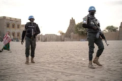 Lực lượng MINUSMA tuần tra tại Timbuktu, Mali. (Ảnh: AFP/TTXVN)