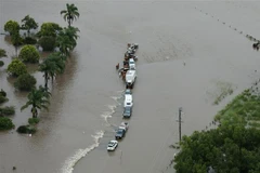 Cảnh ngập lụt tại khu vực Ballina, New South Wales, Australia, ngày 1/3/2022. (Ảnh: AFP/TTXVN)