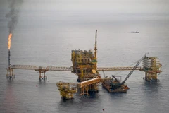 Cơ sở lọc dầu Pemex Ku-S ở Vịnh Mexico, ngoài khơi Ciudad del Carmen, bang Campeche (Mexico). (Ảnh: AFP/TTXVN)