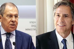 Ngoại trưởng Nga Sergei Lavrov (phải) cùng người đồng cấp Mỹ Antony Blinken. (Nguồn: Xinhua)
