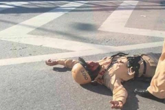 Hiện trường vụ việc. (Ảnh: CSGT Hà Nội cung cấp)