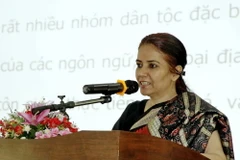 Bà Smita Pant, Tổng lãnh sự Cộng hòa Ấn Độ tại Thành phố Hồ Chí Minh phát biểu tại buổi họp mặt. (Ảnh: Thế Anh/TTXVN)