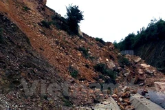 Nguy cơ sạt lở đất đá tại các tỉnh miền núi phía Bắc. (Nguồn: TTXVN)