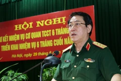 Thượng tướng Lương Cường phát biểu chỉ đạo hội nghị. (Ảnh: Hồng Pha/TTXVN phát)